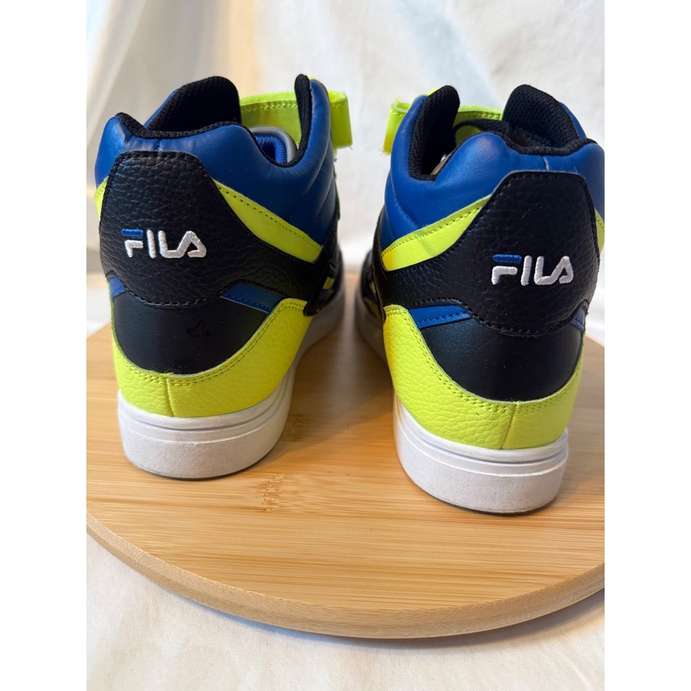Fila Vulc 13 Mid Plus Mens Grey Black Blue Neon Yellow Sneakers 3FM01830-092 6.5 - Picture 4 of 9